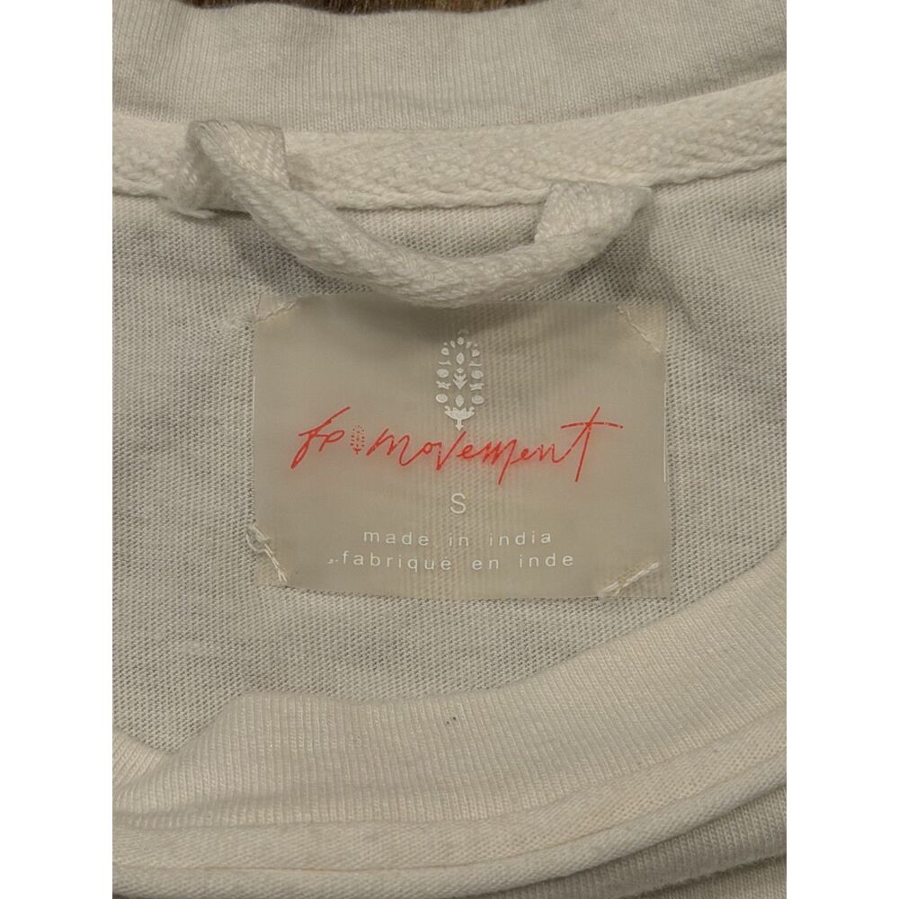 FP Movement Inspire Crochet Logo Tank Cropped White Coral Size S